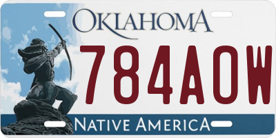 OK license plate 784AOW