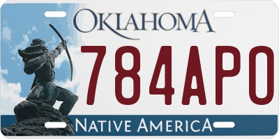 OK license plate 784APO