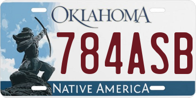 OK license plate 784ASB