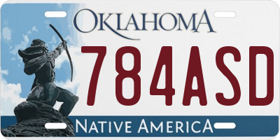 OK license plate 784ASD
