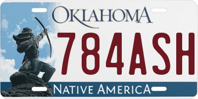 OK license plate 784ASH