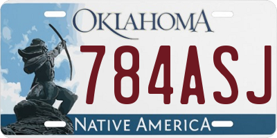 OK license plate 784ASJ