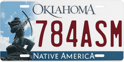 OK license plate 784ASM