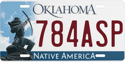 OK license plate 784ASP