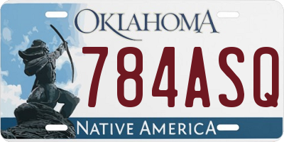 OK license plate 784ASQ