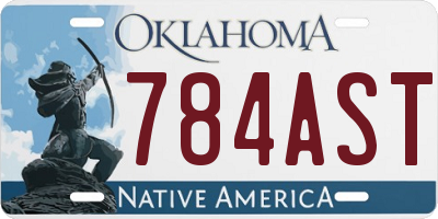 OK license plate 784AST
