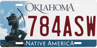 OK license plate 784ASW