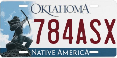 OK license plate 784ASX