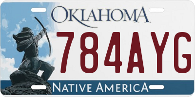 OK license plate 784AYG