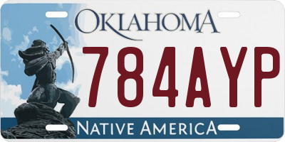 OK license plate 784AYP