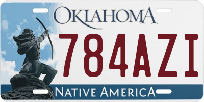 OK license plate 784AZI