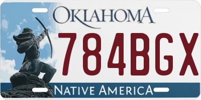 OK license plate 784BGX