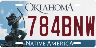 OK license plate 784BNW