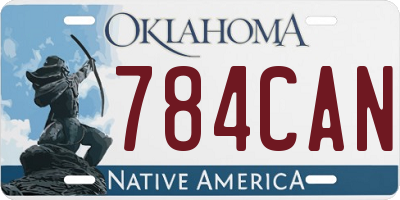 OK license plate 784CAN