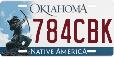 OK license plate 784CBK