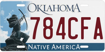 OK license plate 784CFA