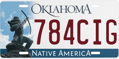 OK license plate 784CIG
