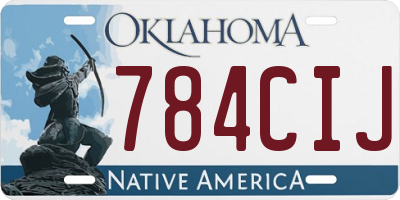 OK license plate 784CIJ