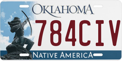 OK license plate 784CIV