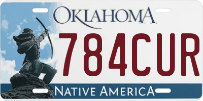 OK license plate 784CUR