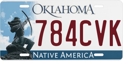 OK license plate 784CVK