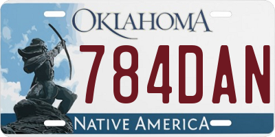 OK license plate 784DAN