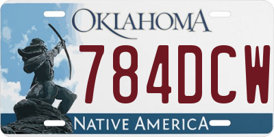 OK license plate 784DCW