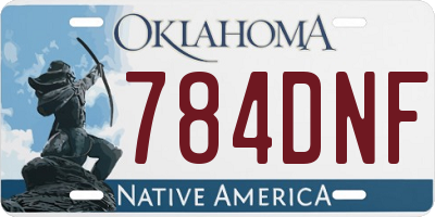 OK license plate 784DNF