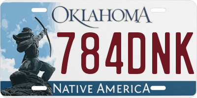 OK license plate 784DNK