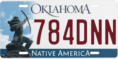 OK license plate 784DNN