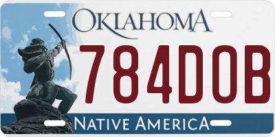 OK license plate 784DOB