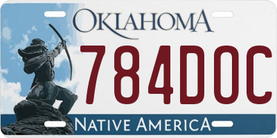 OK license plate 784DOC