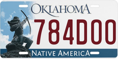 OK license plate 784DOO