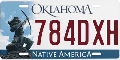 OK license plate 784DXH