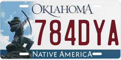 OK license plate 784DYA