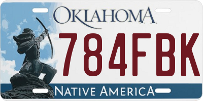 OK license plate 784FBK