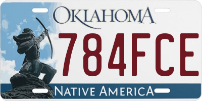 OK license plate 784FCE