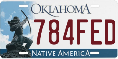 OK license plate 784FED