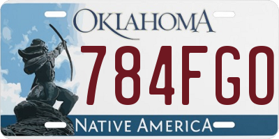 OK license plate 784FGO