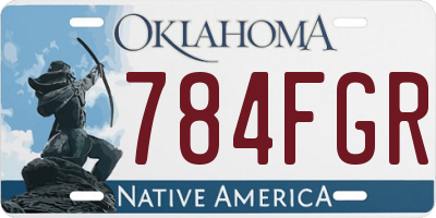 OK license plate 784FGR