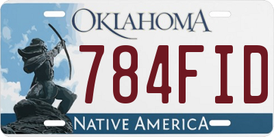 OK license plate 784FID