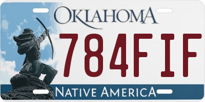 OK license plate 784FIF