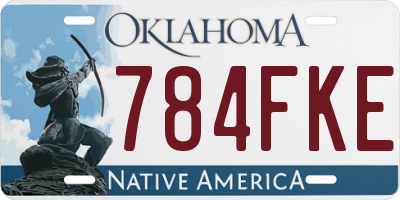 OK license plate 784FKE