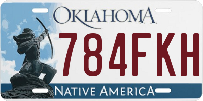 OK license plate 784FKH