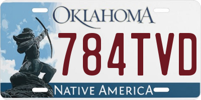 OK license plate 784TVD