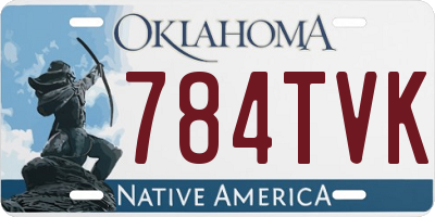 OK license plate 784TVK