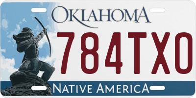 OK license plate 784TXO
