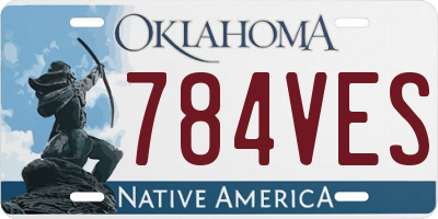 OK license plate 784VES