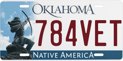 OK license plate 784VET