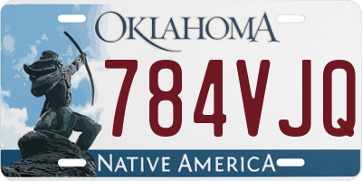 OK license plate 784VJQ